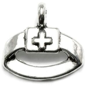 10pcs‎ Nurse Cap Charms, nursing, jewelry making supplies
